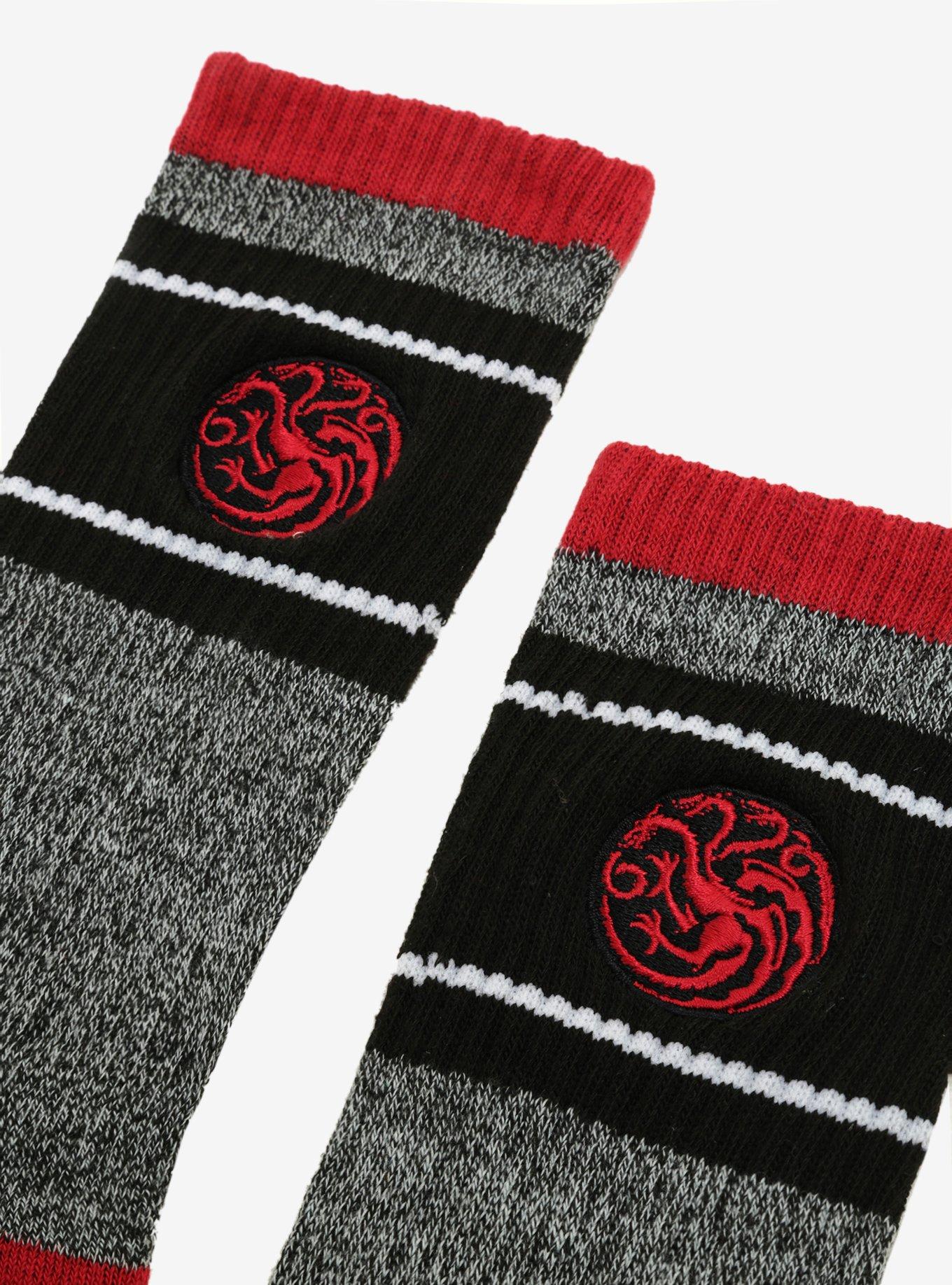 Game Of Thrones House Targaryen Embroidered Socks - BoxLunch Exclusive, , alternate