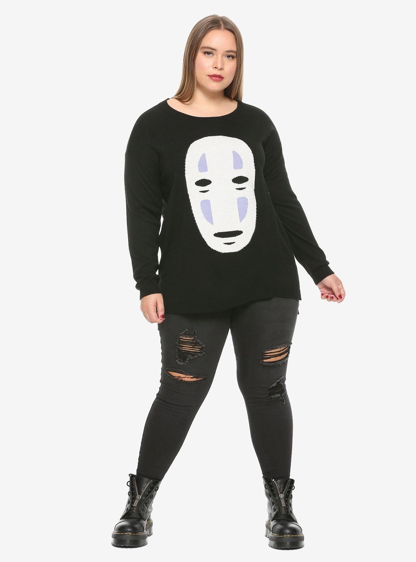 Her Universe Studio Ghibli Spirited Away No-Face Girls Intarsia Sweater Plus Size, , alternate