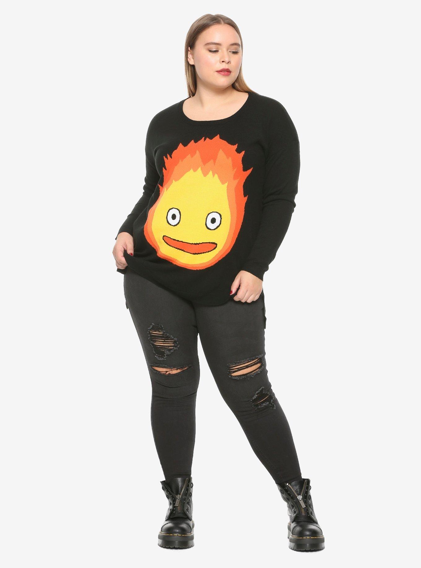 Her Universe Studio Ghibli Howl's Moving Castle Calcifer Intarsia Girls Sweater Plus Size, , alternate