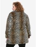 Leopard Print Faux Fur Girls Jacket Plus Size, ANIMAL, alternate
