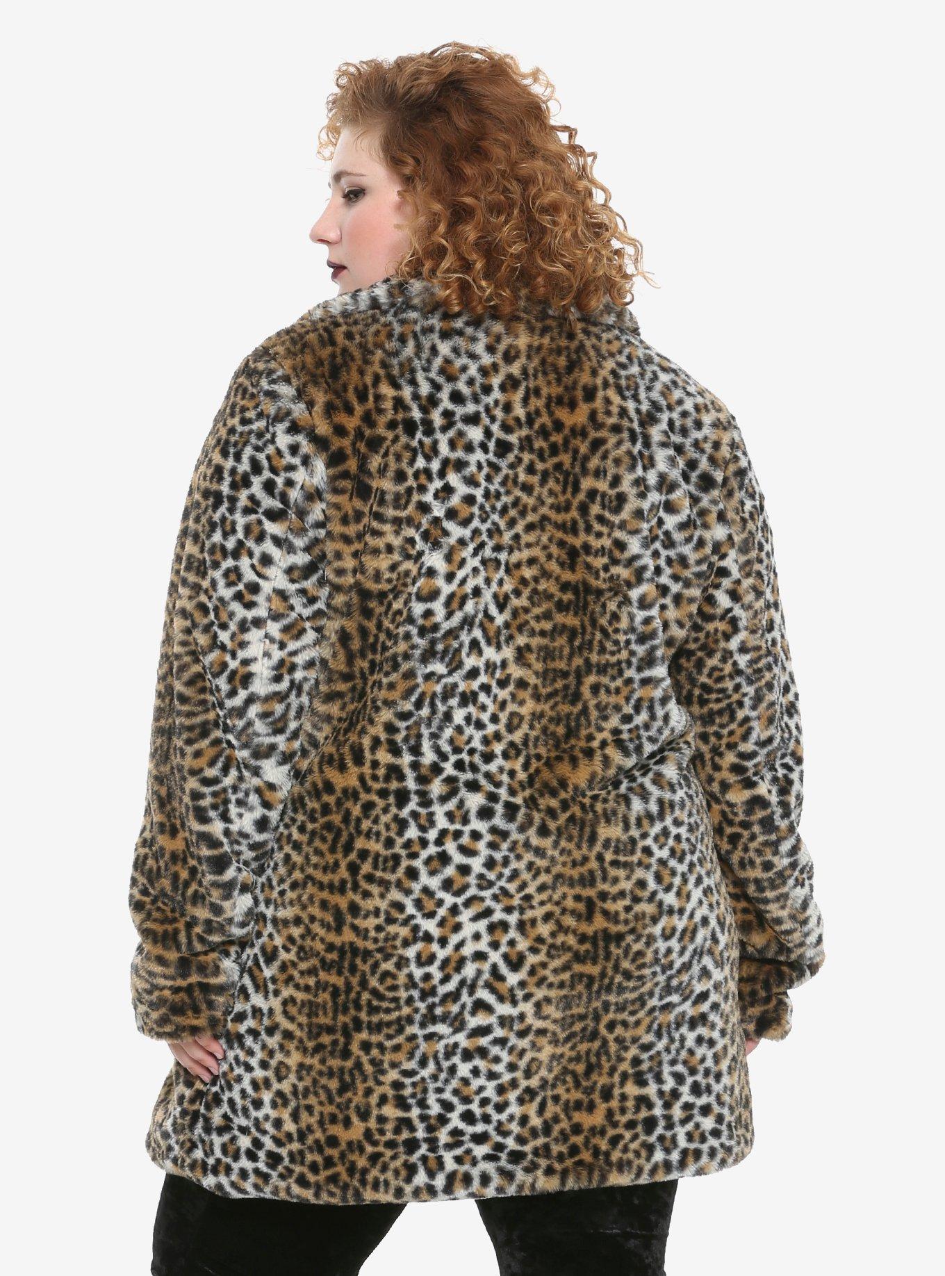 Leopard Print Faux Fur Girls Jacket Plus Size Hot Topic