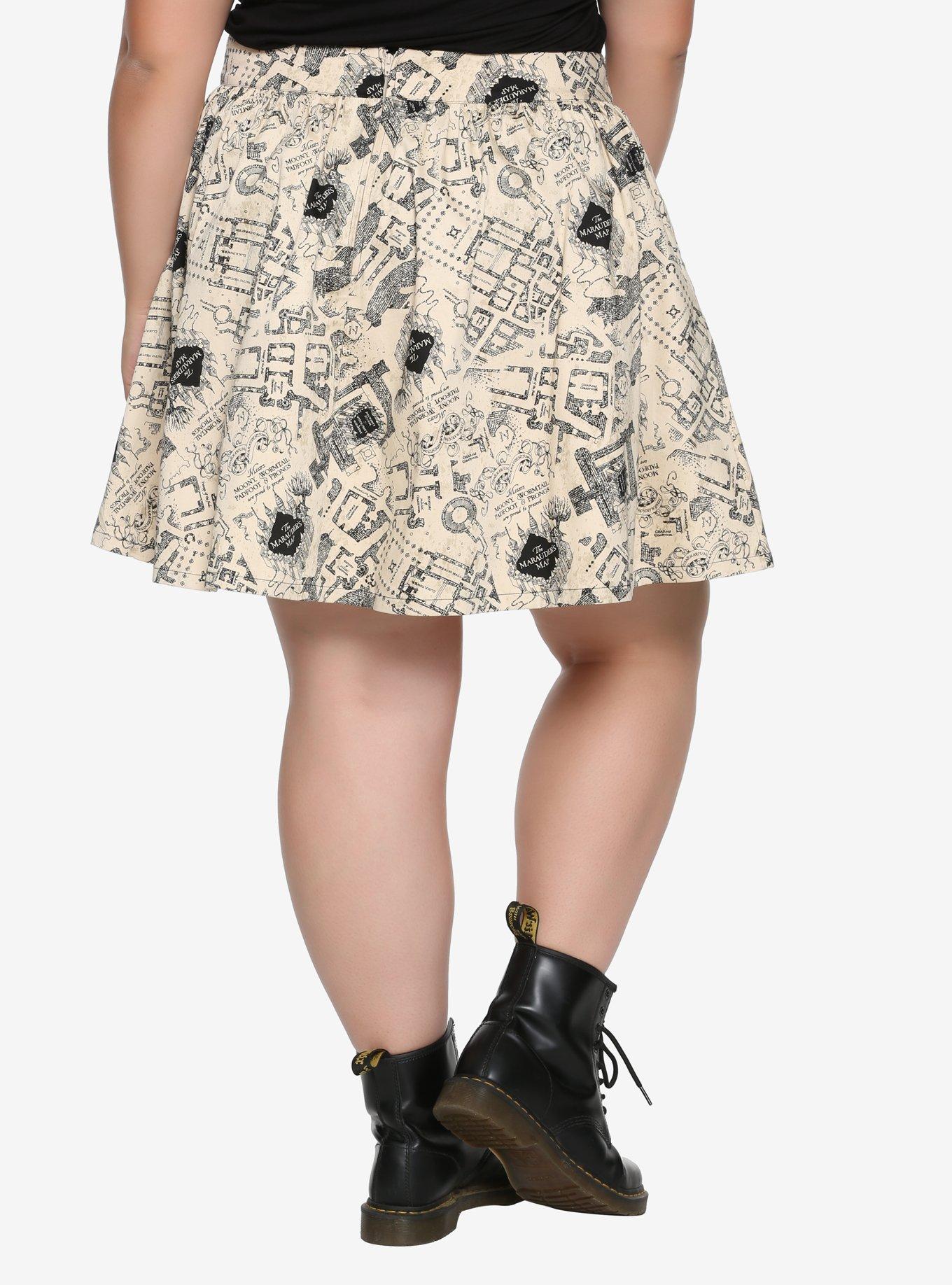 Harry Potter Marauder's Map Skater Skirt Plus Size, , alternate