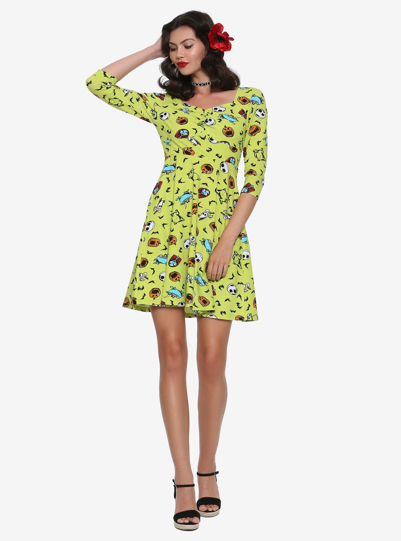 The Nightmare Before Christmas Retro Fit & Flare Dress, MULTI, alternate