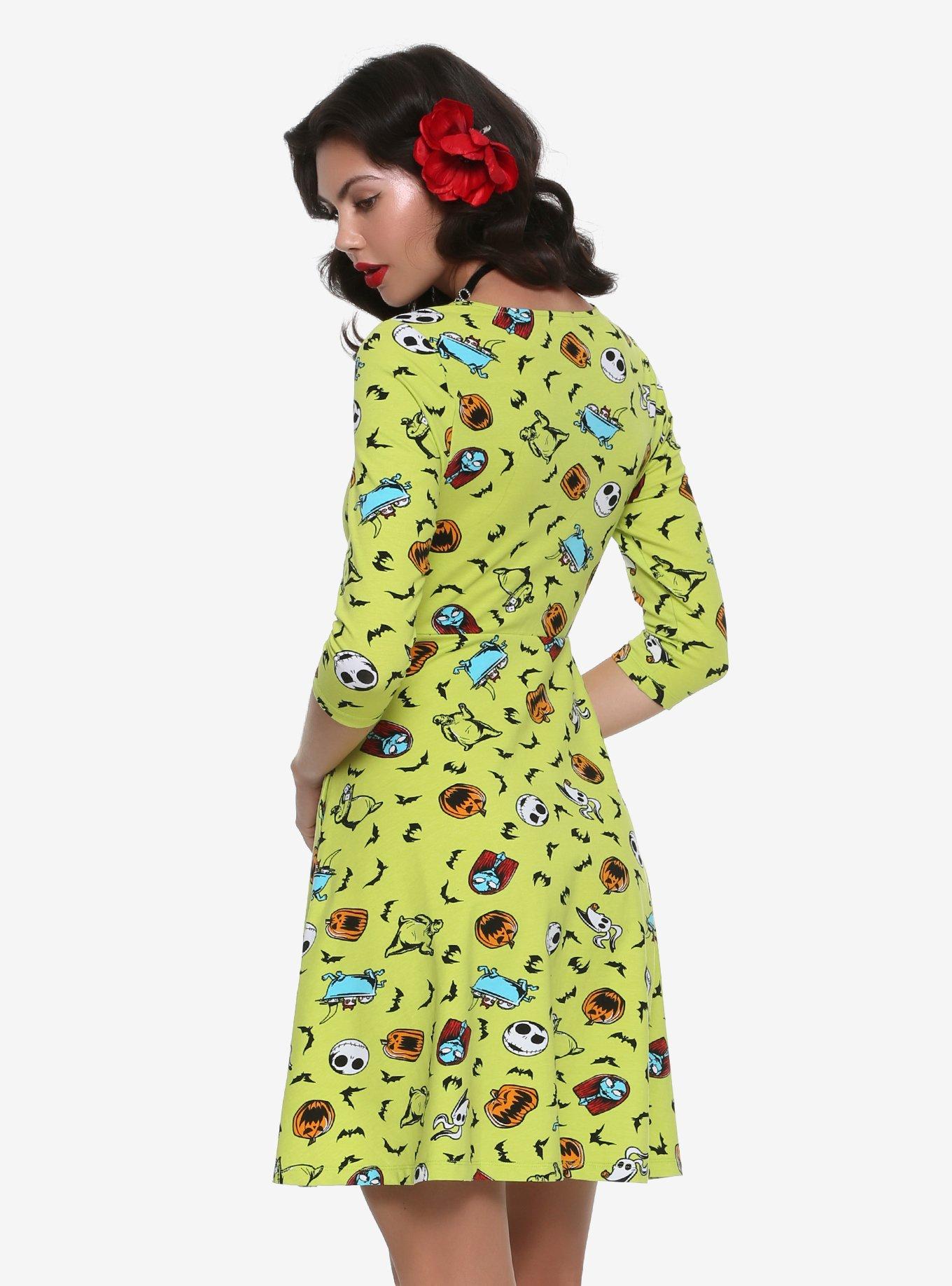 The Nightmare Before Christmas Retro Fit & Flare Dress, MULTI, alternate