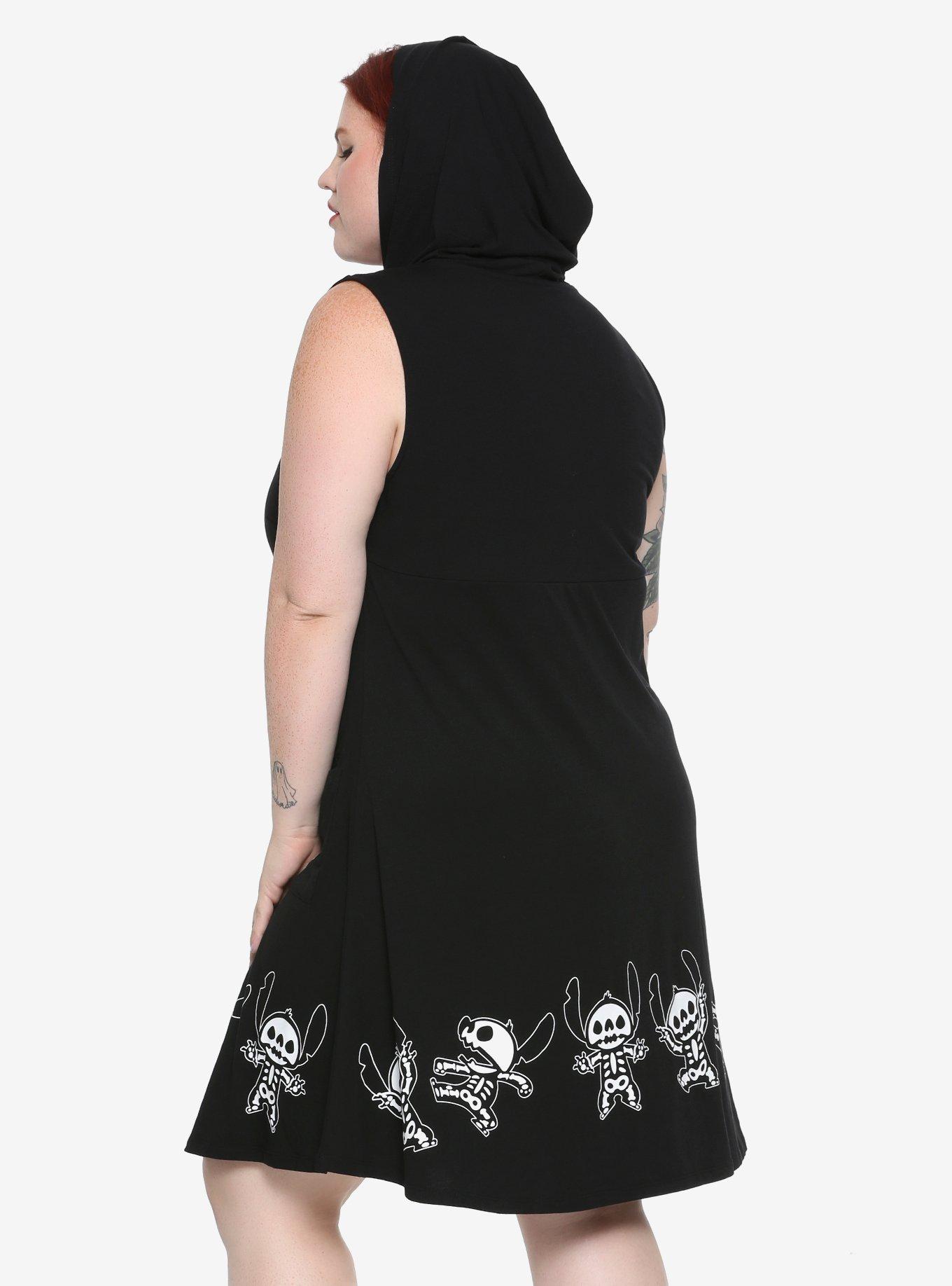 Disney Lilo & Stitch Skeleton Hooded Dress Plus Size, , alternate