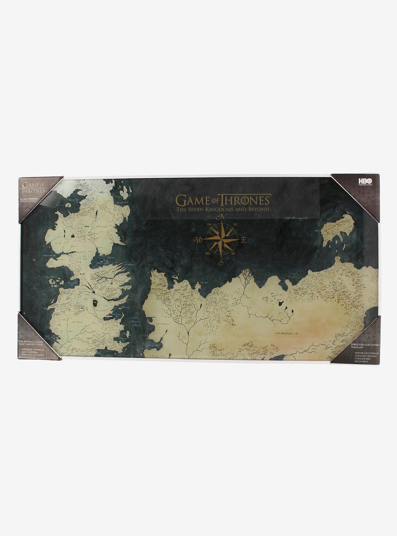 Game Of Thrones Map Glass Poster, , alternate
