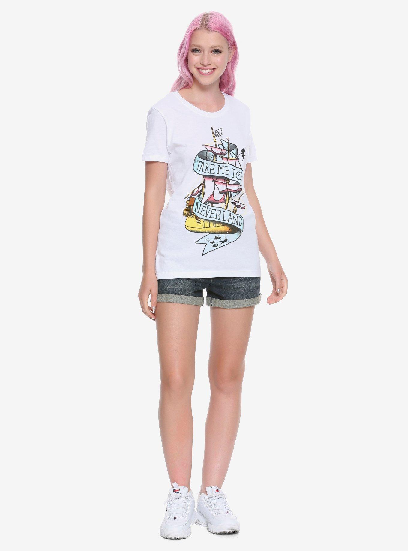 Disney Peter Pan Take Me To Never Land Tattoo Girls T-Shirt, , alternate