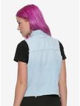 Blackheart Raw Edge Blue Denim Girls Vest, BLUE, alternate