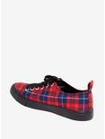 Black & Red Plaid Lace-Up Sneakers, , alternate