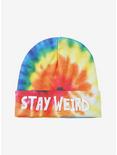 Stay Weird Rainbow Tie Dye Beanie, , alternate