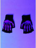 Skeleton Black Fingerless Gloves, , alternate