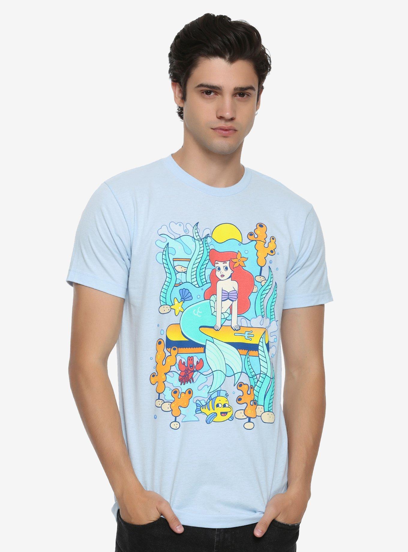 Disney The Little Mermaid Cartoon T-Shirt Hot Topic Exclusive, LIGHT BLUE, alternate