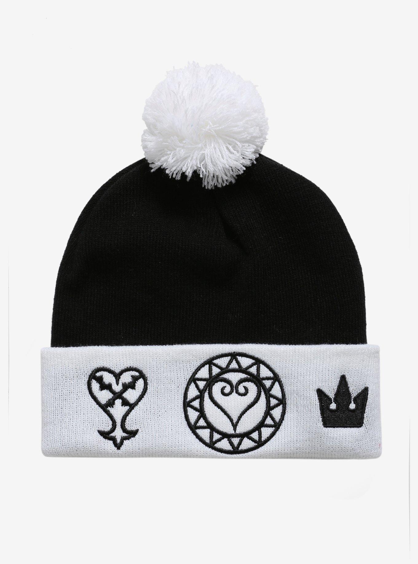 Kingdom Hearts Symbols Pom Watchman Beanie, , alternate