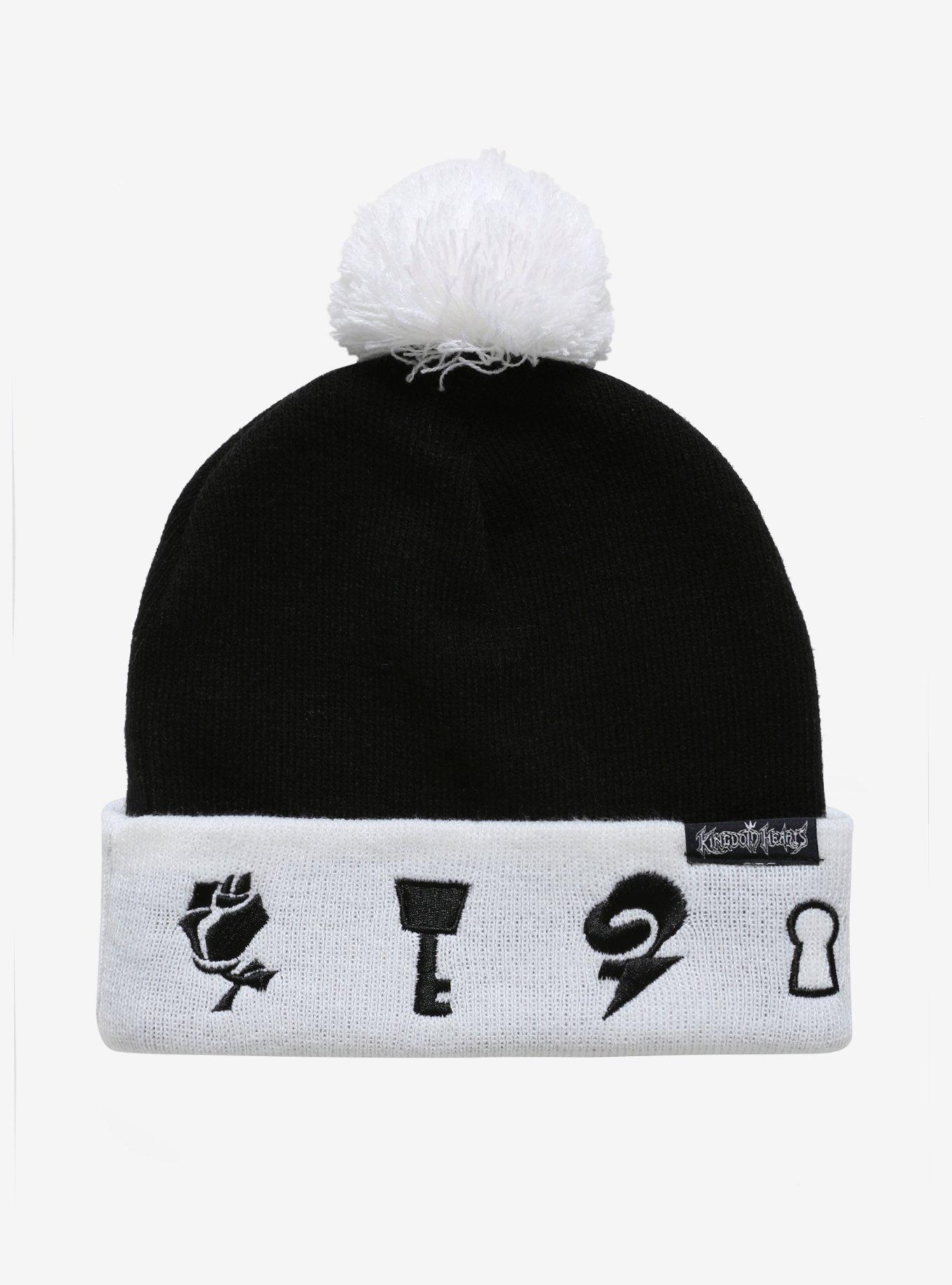 Kingdom Hearts Symbols Pom Watchman Beanie, , alternate