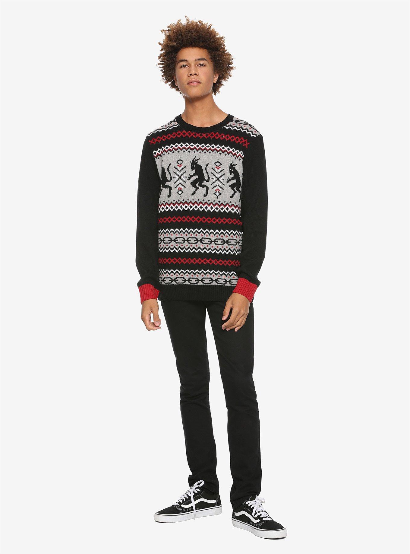 Krampus Chains Fair Isle Sweater, , alternate