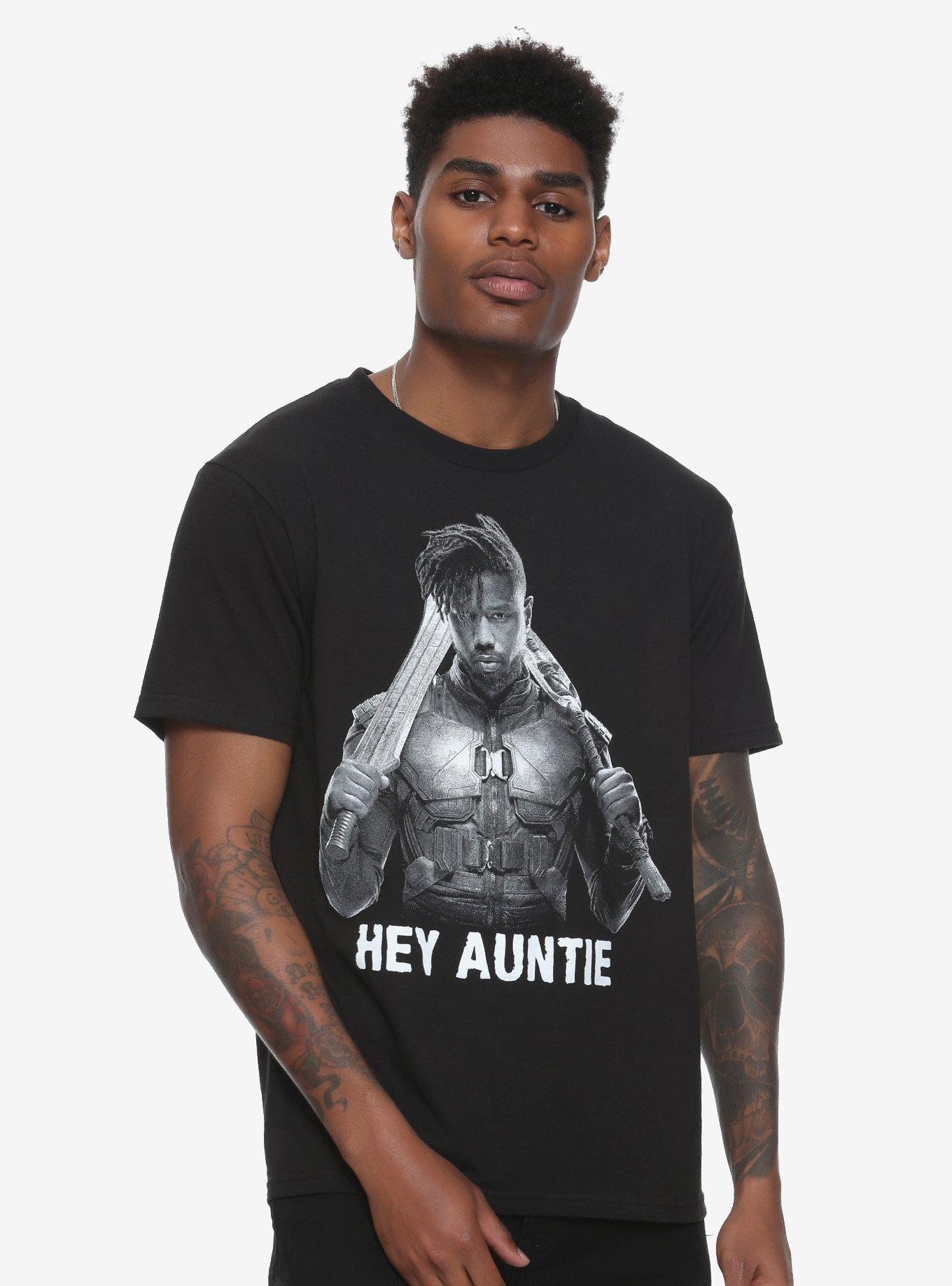 Marvel Black Panther Killmonger Hey Auntie T-Shirt Hot Topic Exclusive, , alternate