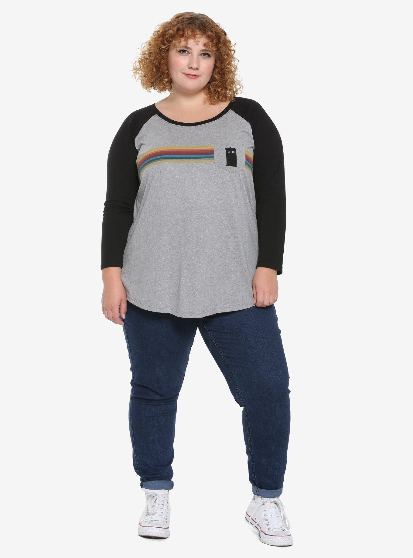 Doctor Who Thirteenth Doctor TARDIS Pocket Raglan T-Shirt Plus Size, , alternate