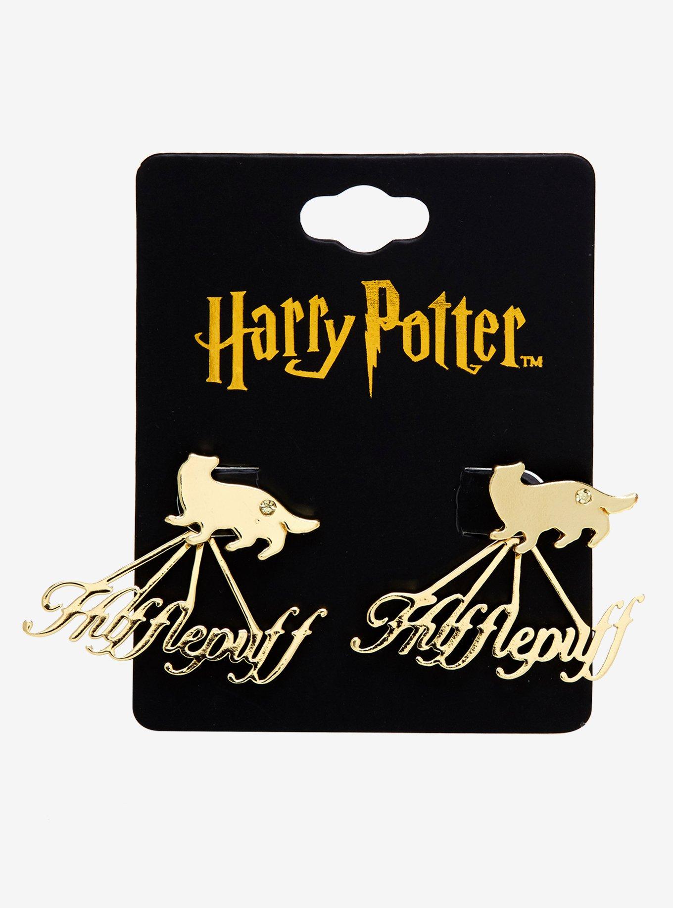 Harry Potter Hufflepuff Front/Back Stud Earrings, , alternate