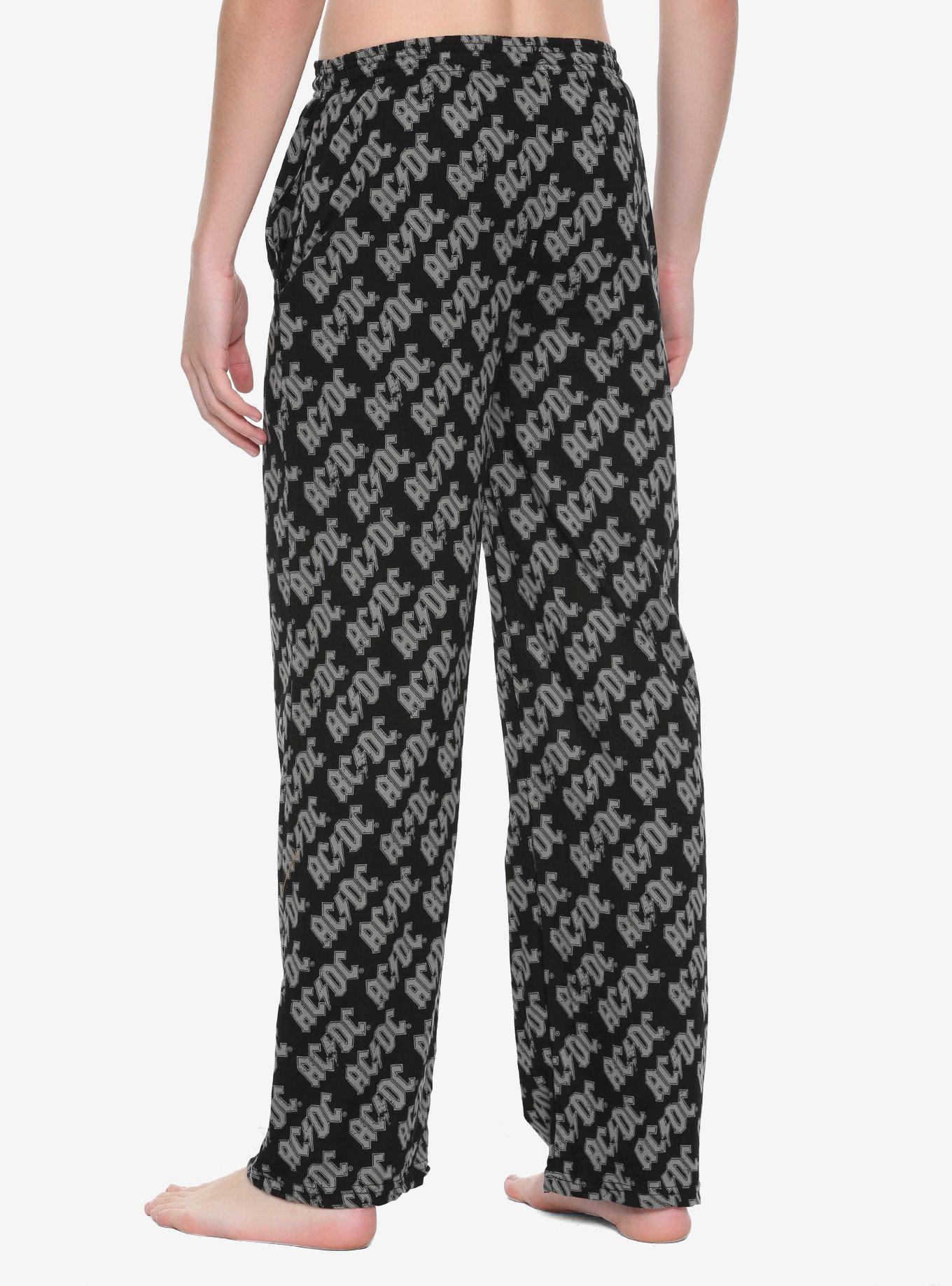AC/DC All Over Logo Print Guys Pajama Pants, , alternate