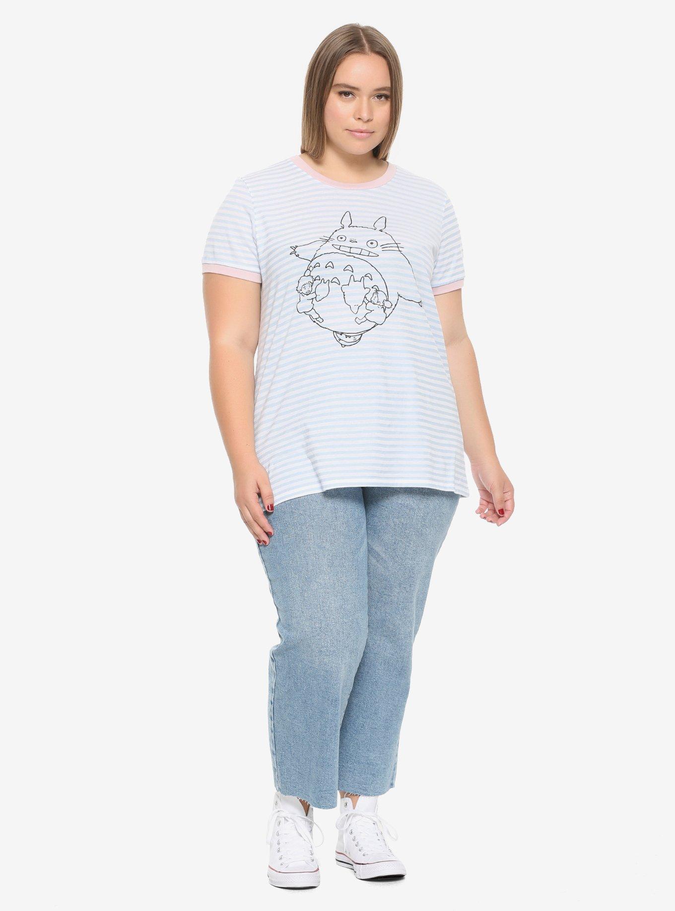 Her Universe Studio Ghibli My Neighbor Totoro 30th Anniversary Striped Girls Ringer T-Shirt Plus Size, , alternate