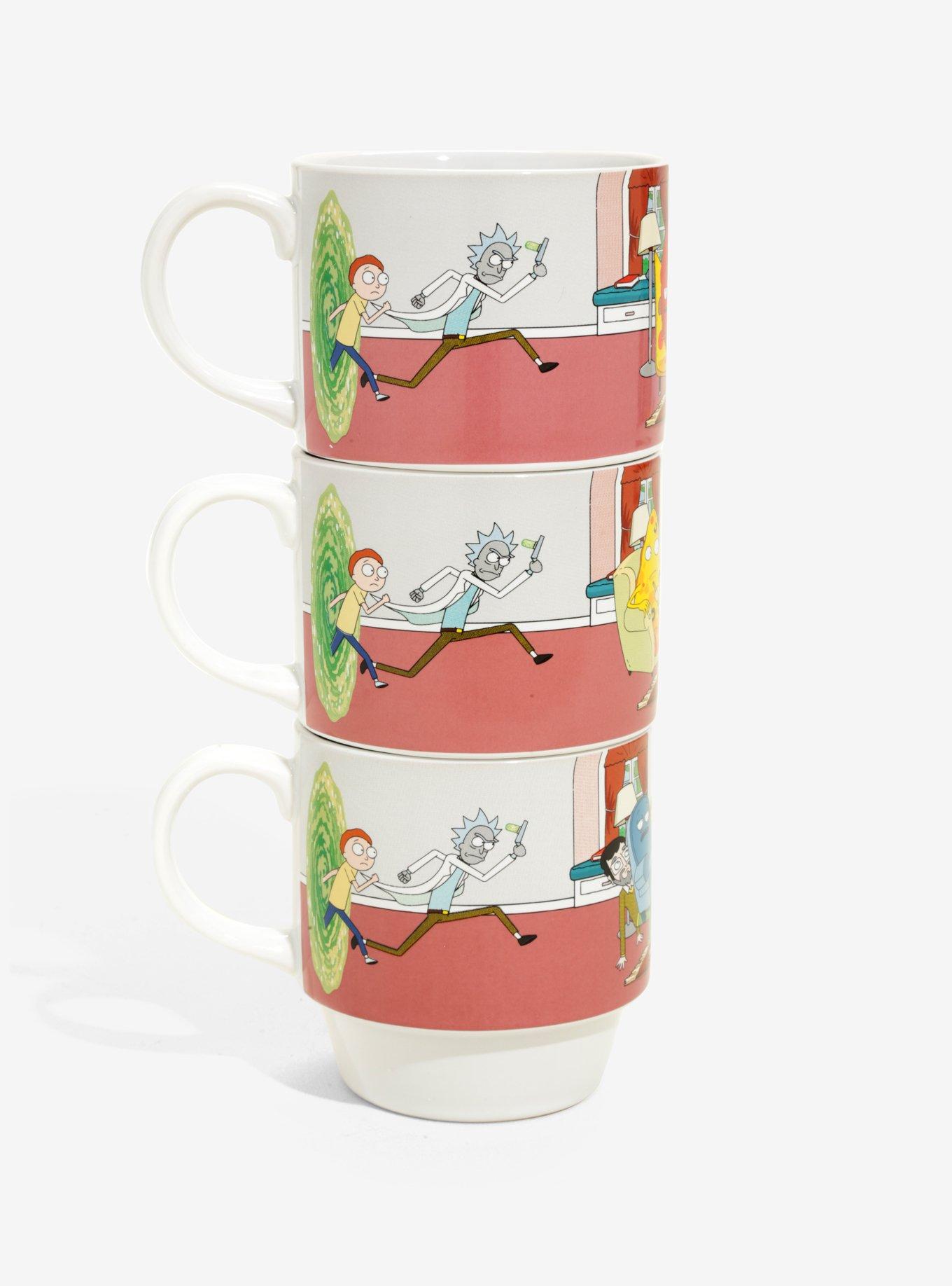 Rick And Morty Stackable Mugs - BoxLunch Exclusive, , alternate