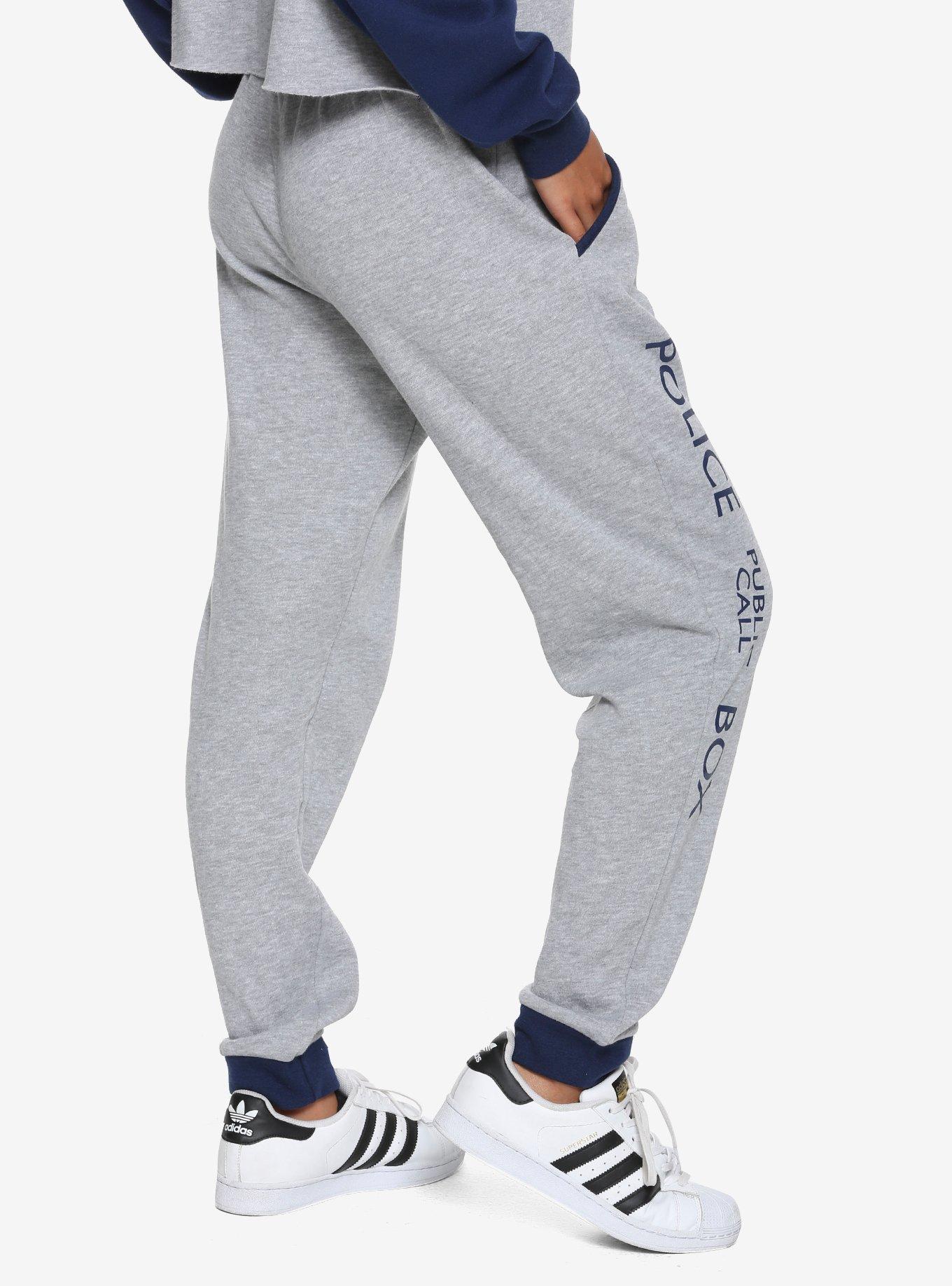 Her Universe Doctor Who Police Call Box Girls Jogger Pants, GREY, alternate