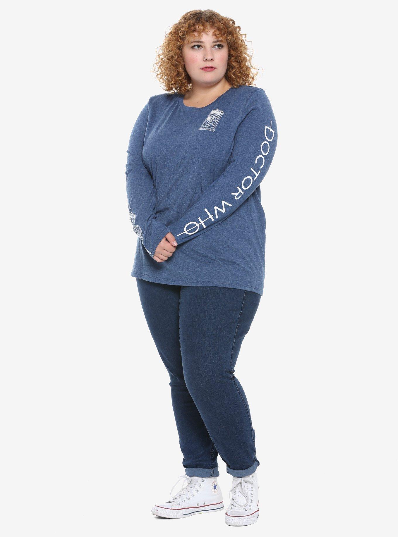 Her Universe Doctor Who TARDIS Speckle Girls Long-Sleeve T-Shirt Plus Size, , alternate