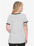 The Nightmare Before Christmas Jack Striped Girls Ringer T-Shirt, BLACK, alternate