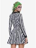Beetlejuice Striped Collar Long-Sleeve Girls Crop Top, , alternate