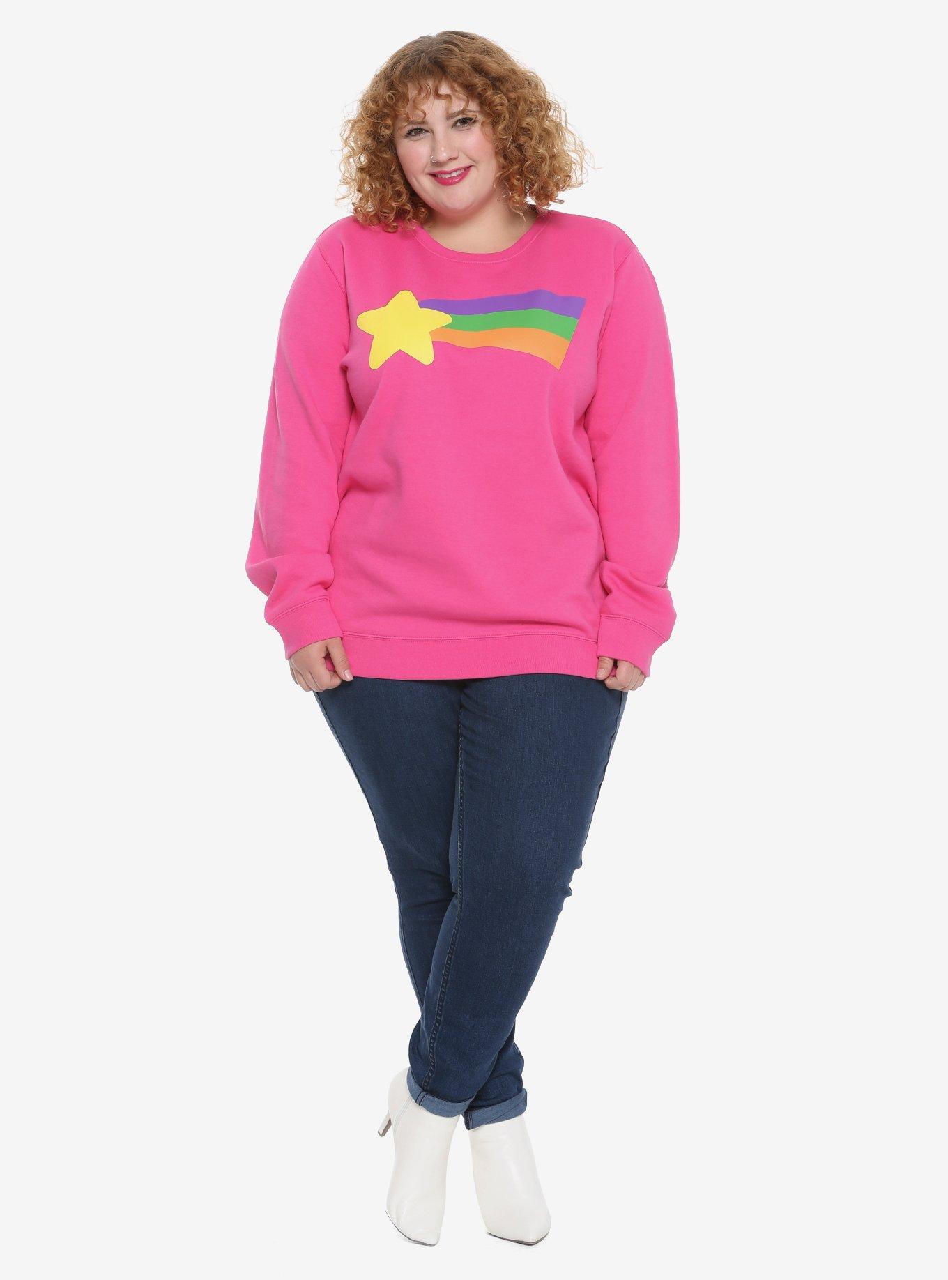 Gravity Falls Mabel Rainbow Star Sweatshirt Plus Size, PINK, alternate