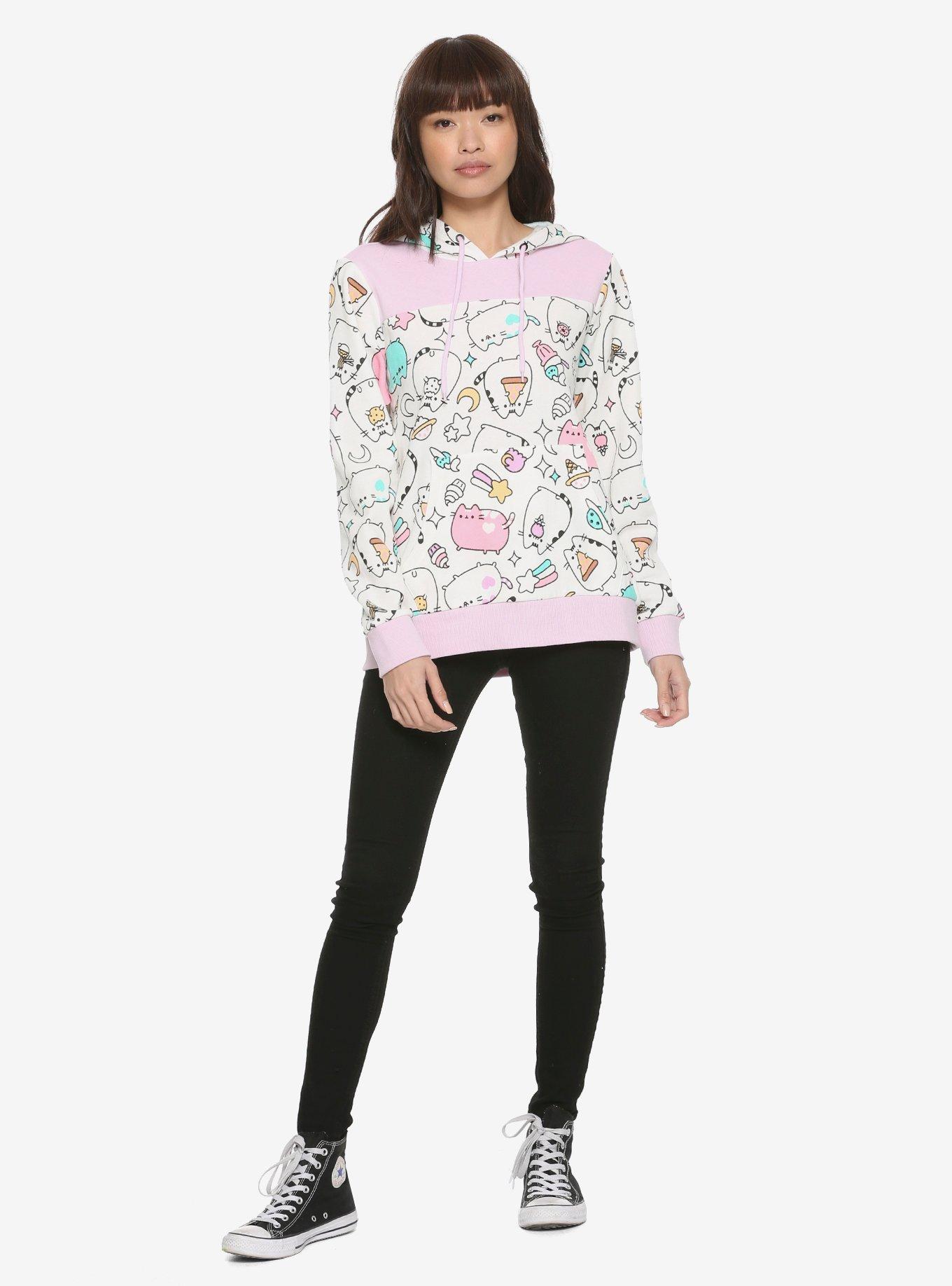 Pusheen Pastel Colorblock Girls Hoodie, , alternate
