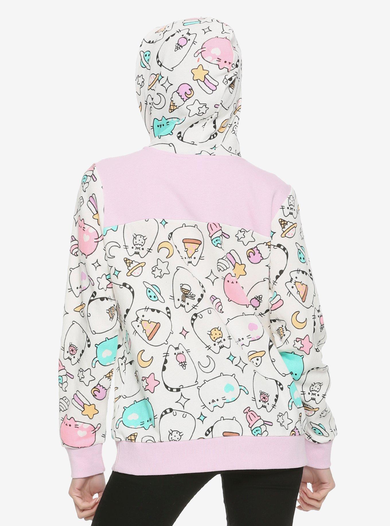 Pusheen Pastel Colorblock Girls Hoodie, , alternate