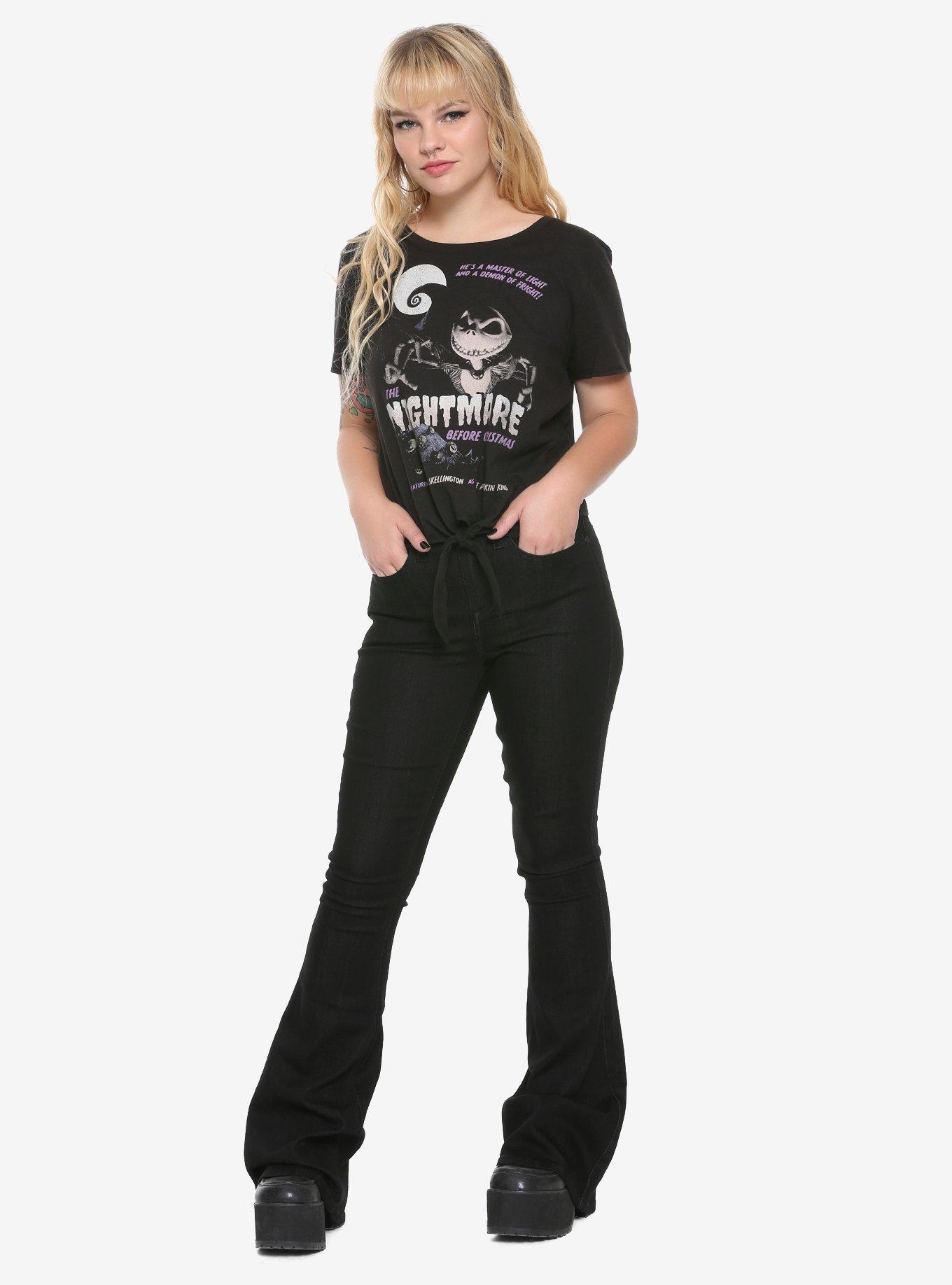 The Nightmare Before Christmas Jack B Movie Poster Tie Front Girls T-Shirt, PURPLE, alternate
