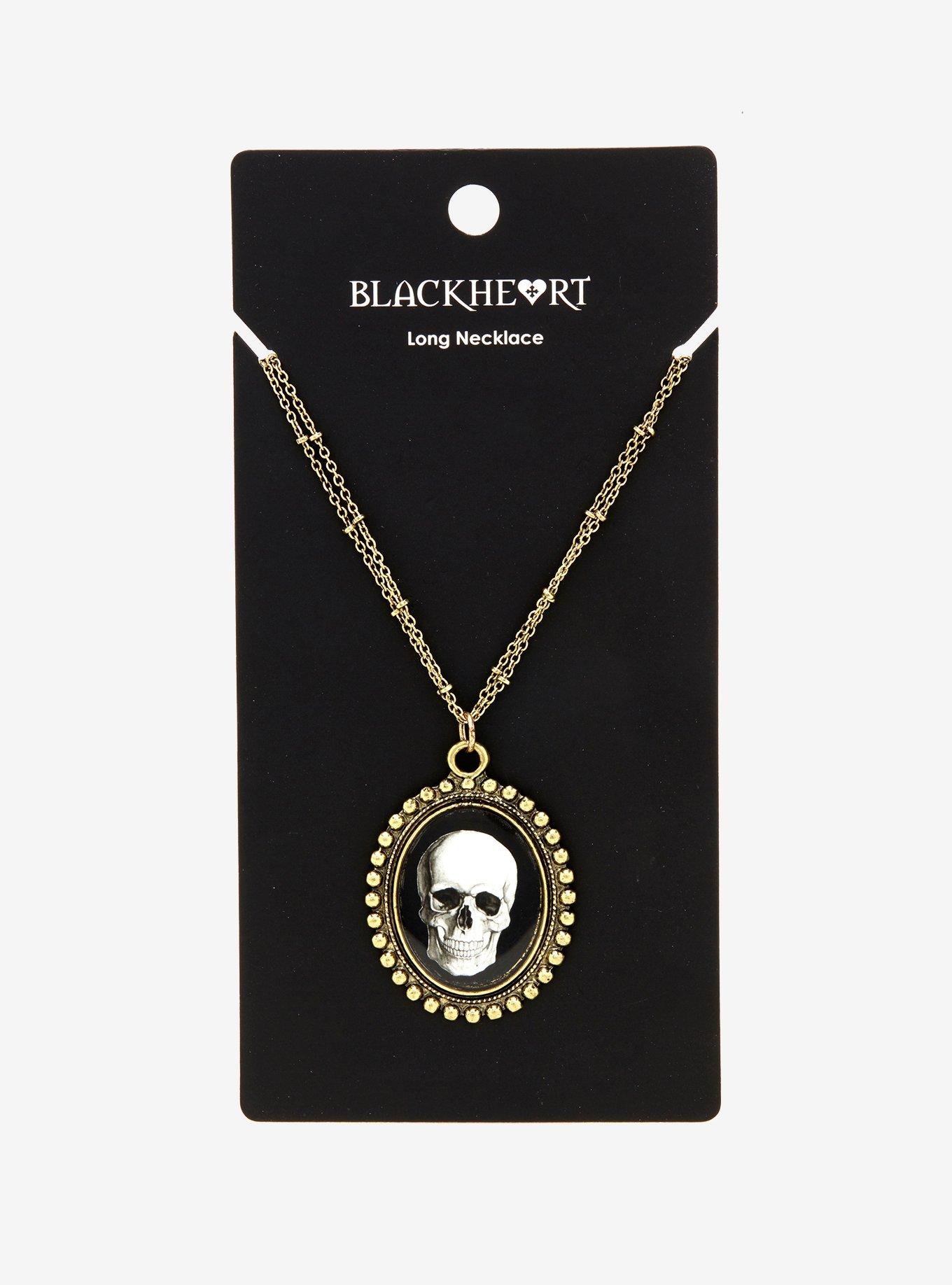Skull Plaque Long Necklace, , alternate