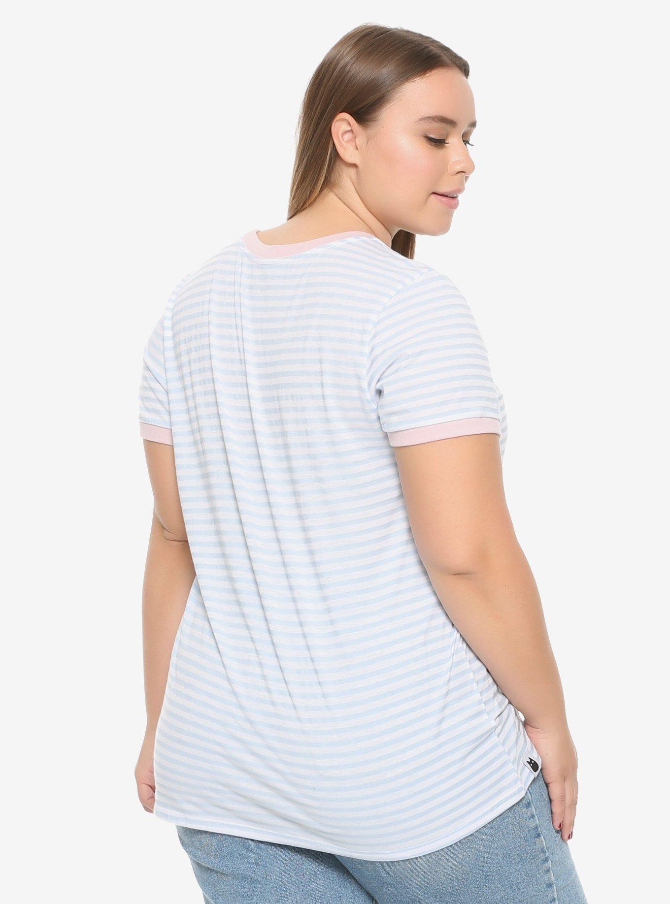 Studio Ghibli My Neighbor Totoro 30th Anniversary Striped Ringer T-Shirt Plus Size, , alternate