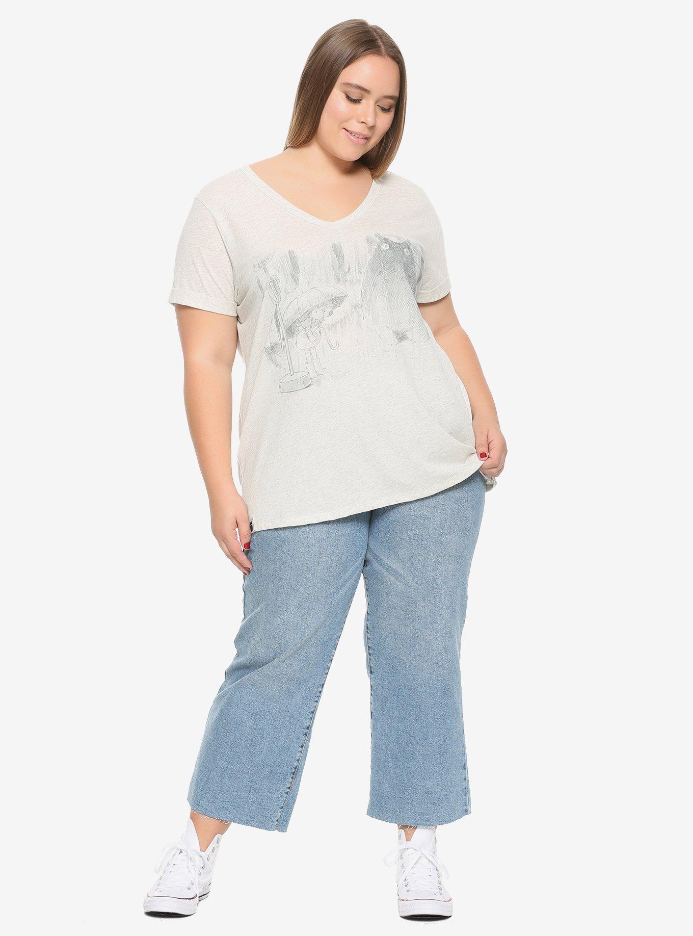 Studio Ghibli My Neighbor Totoro 30th Anniversary Bus Stop V-Neck T-Shirt Plus Size, , alternate