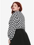 Checkerboard Girls Cropped Sweatshirt Plus Size, , alternate