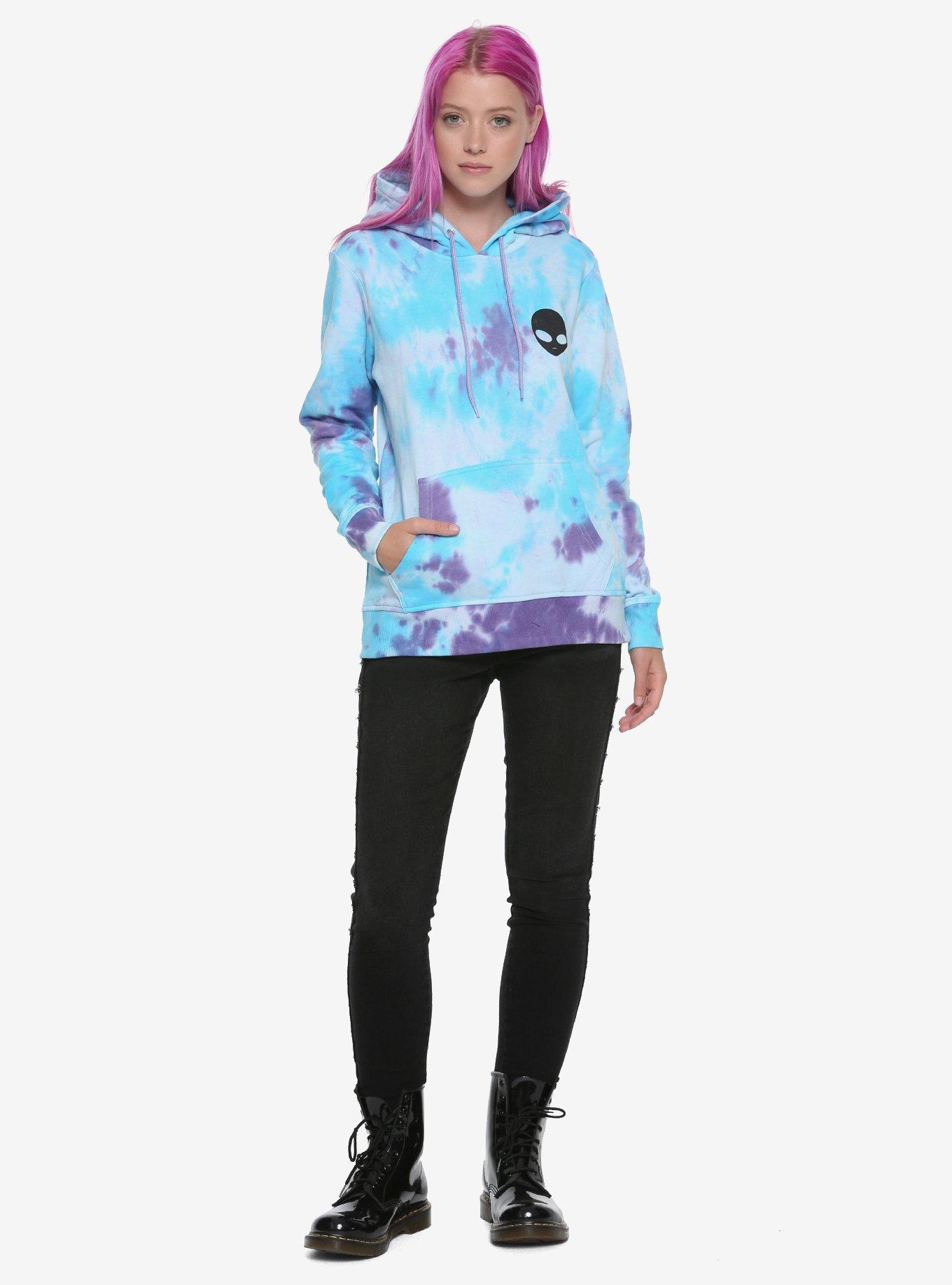 Alien Tie Dye Girls Hoodie, , alternate