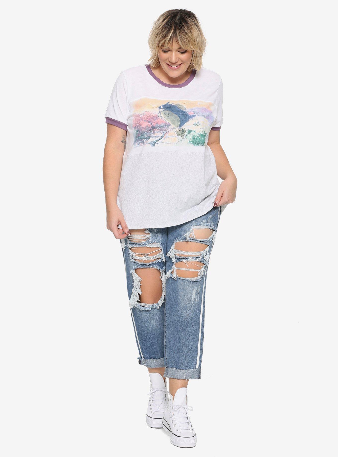 Studio Ghibli My Neighbor Totoro 30th Anniversary Heathered Ringer T-Shirt Plus Size, , alternate