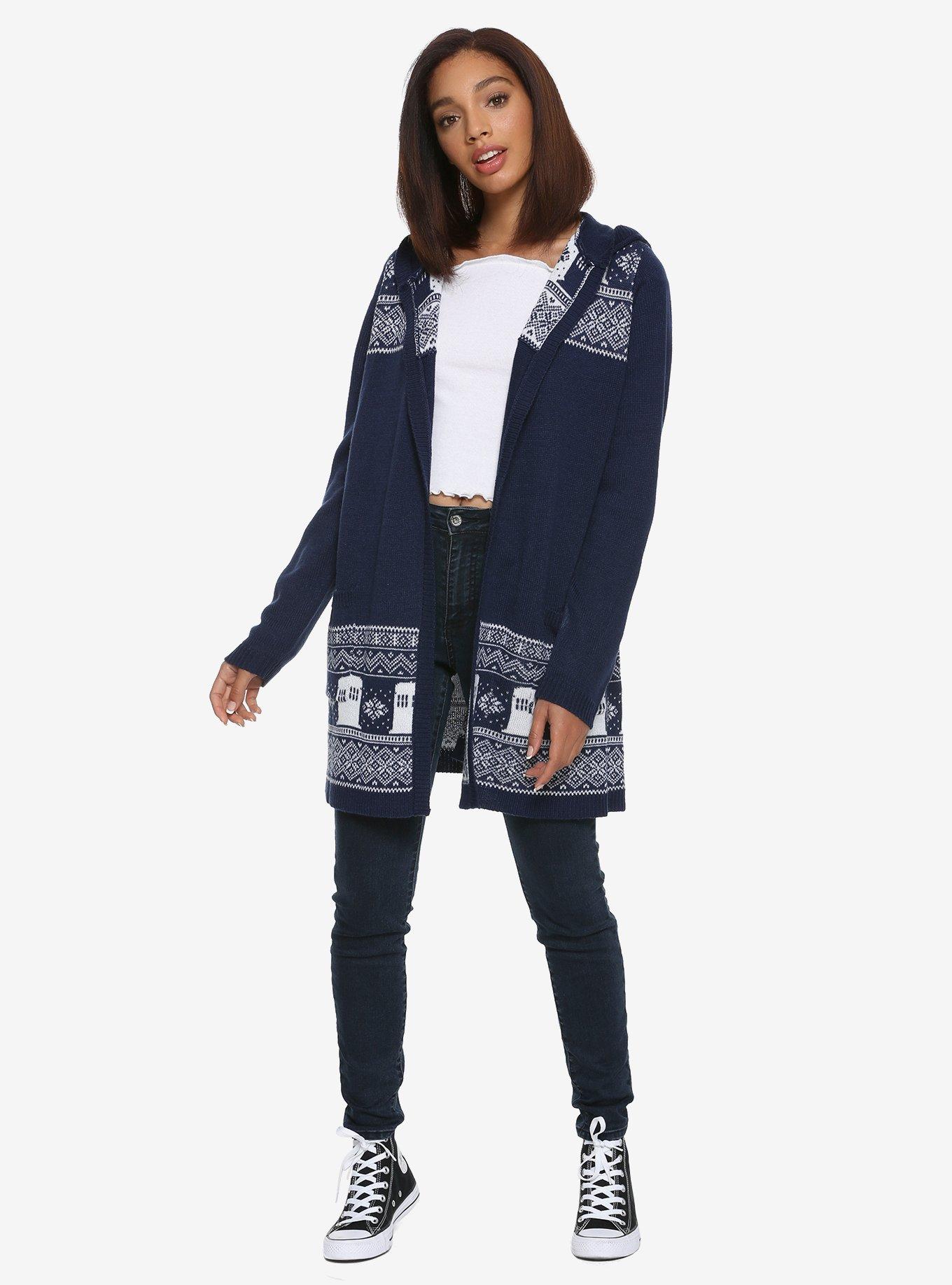 Doctor Who TARDIS Intarsia Hooded Cardigan, , alternate
