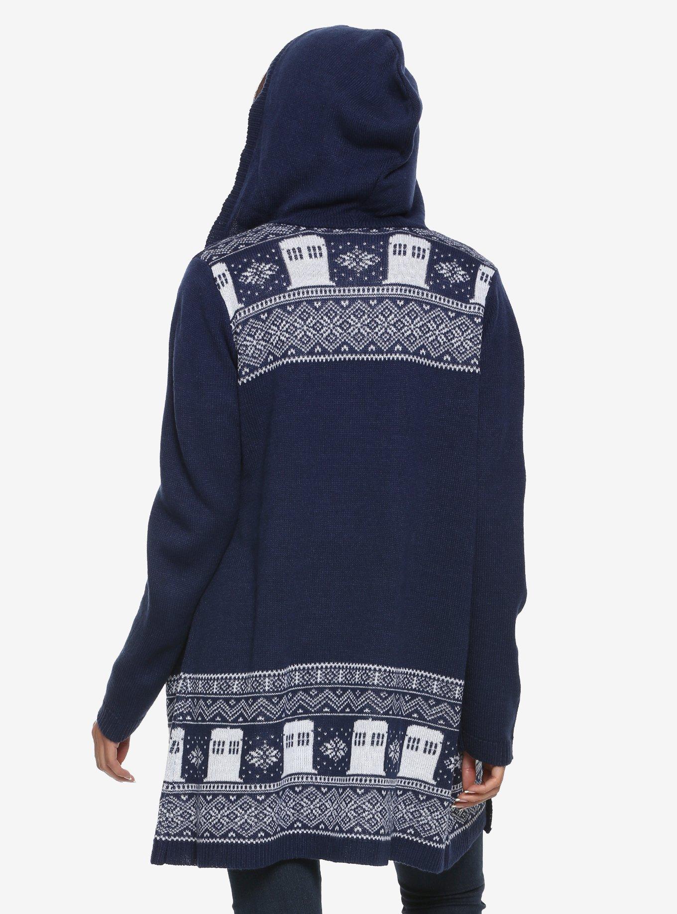 Doctor Who TARDIS Intarsia Hooded Cardigan, , alternate