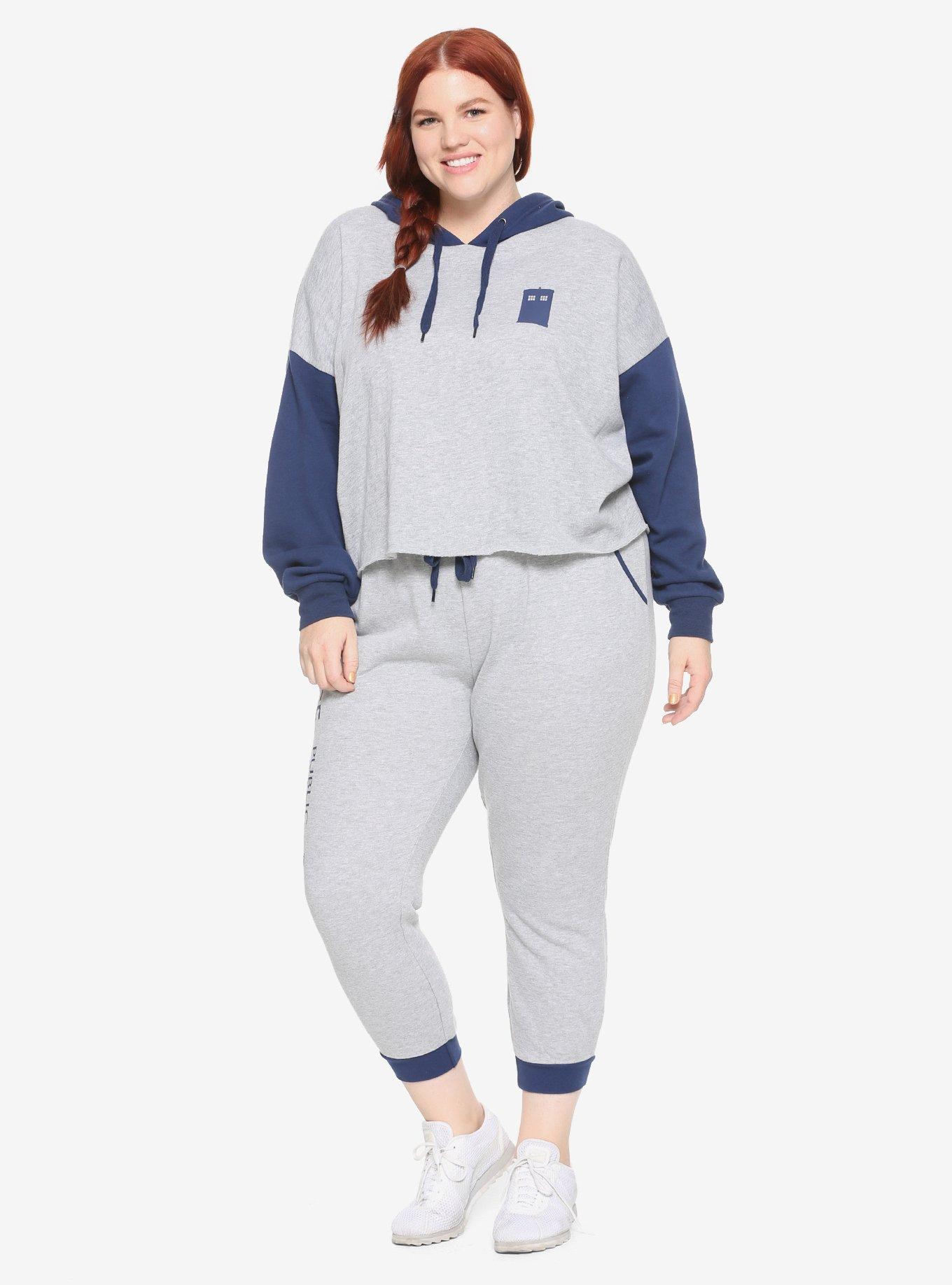 Doctor Who Thirteen & TARDIS Cropped Hoodie Plus Size, , alternate