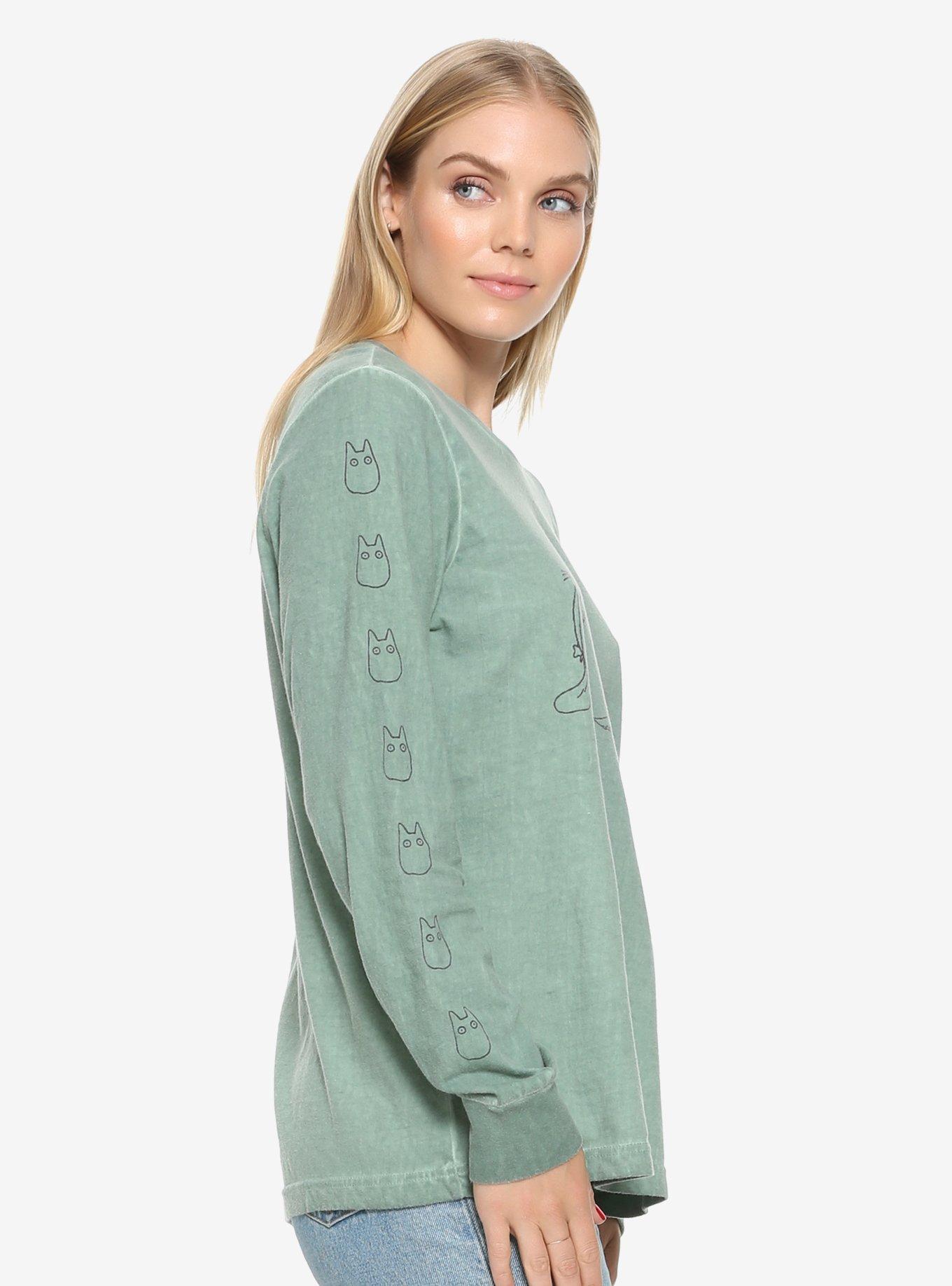 Her Universe Studio Ghibli My Neighbor Totoro Green Oil Wash Womens Long Sleeve T-Shirt - BoxLunch Exclusive, , alternate