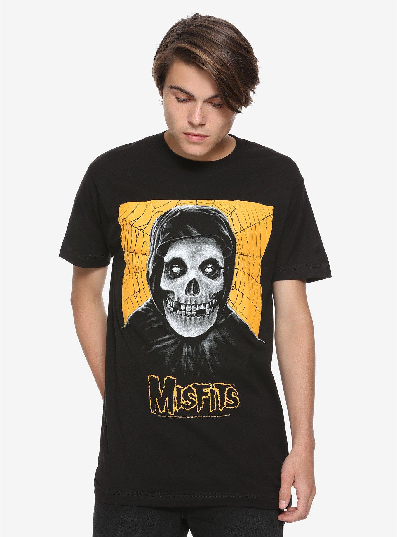 Misfits Orange Spiderweb T-Shirt, , alternate