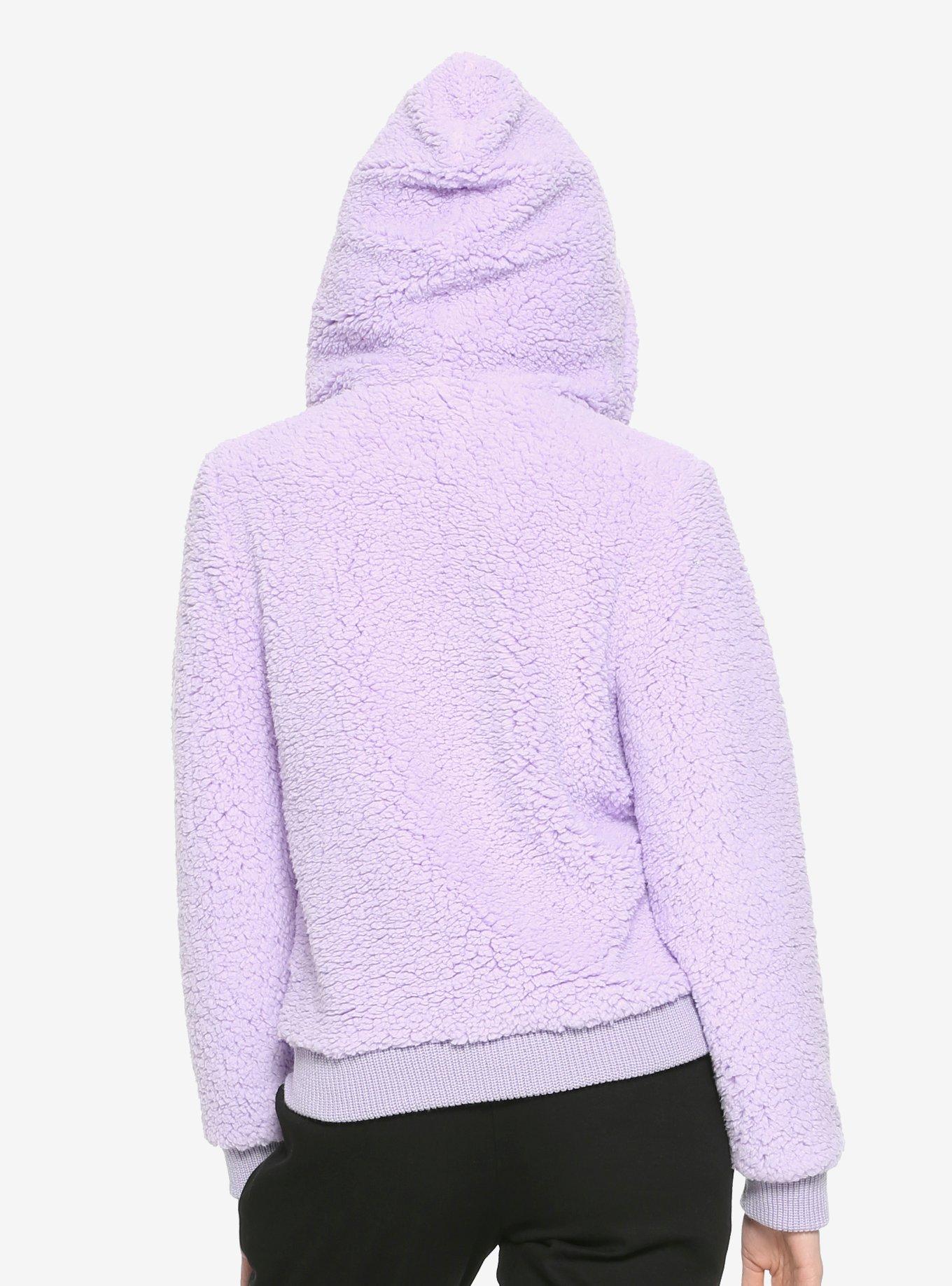 Lavender Fuzzy Girls Hoodie, , alternate