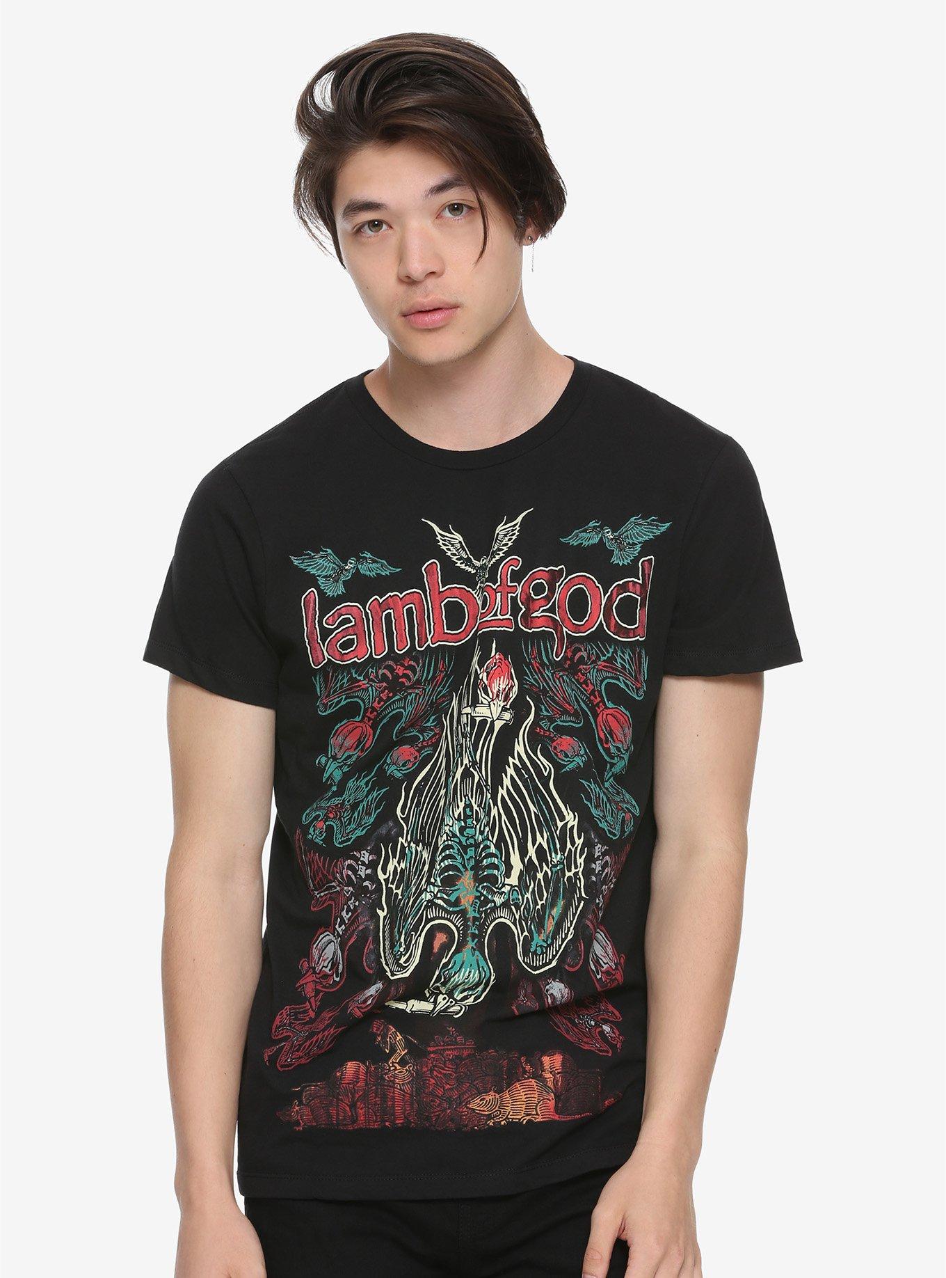 Lamb Of God Skeleton Birds T-Shirt, , alternate