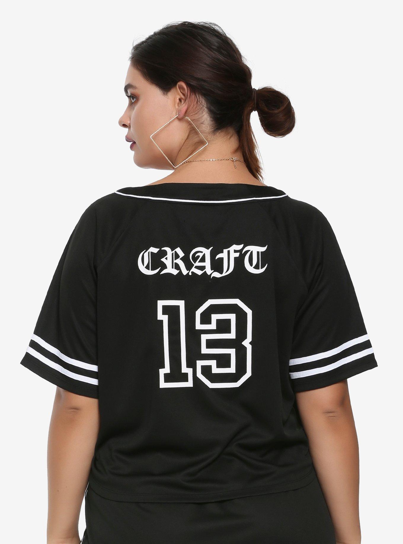 BlackCraft Craft 13 Girls Cropped Baseball Jersey Plus Size, BLACK, alternate