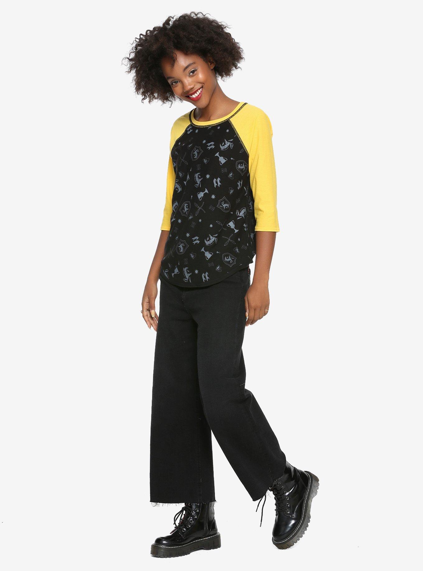 Harry Potter Hufflepuff Reversible Raglan Girls T-Shirt, , alternate