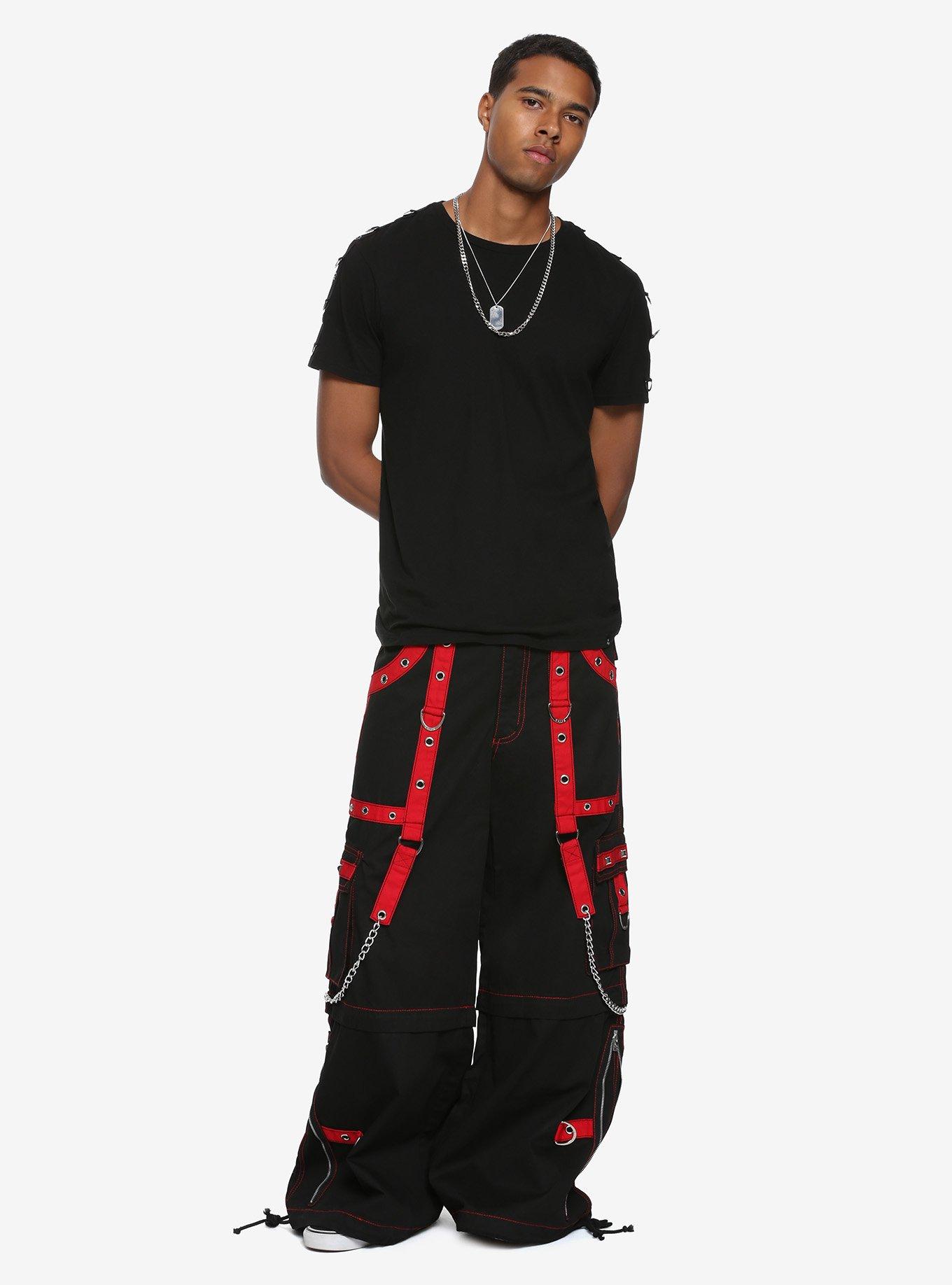 Tripp Black And Red Dark Street Pants, Hot Topic ($60) ❤ liked on Polyvore  featuring jeans, pants, hot topic…