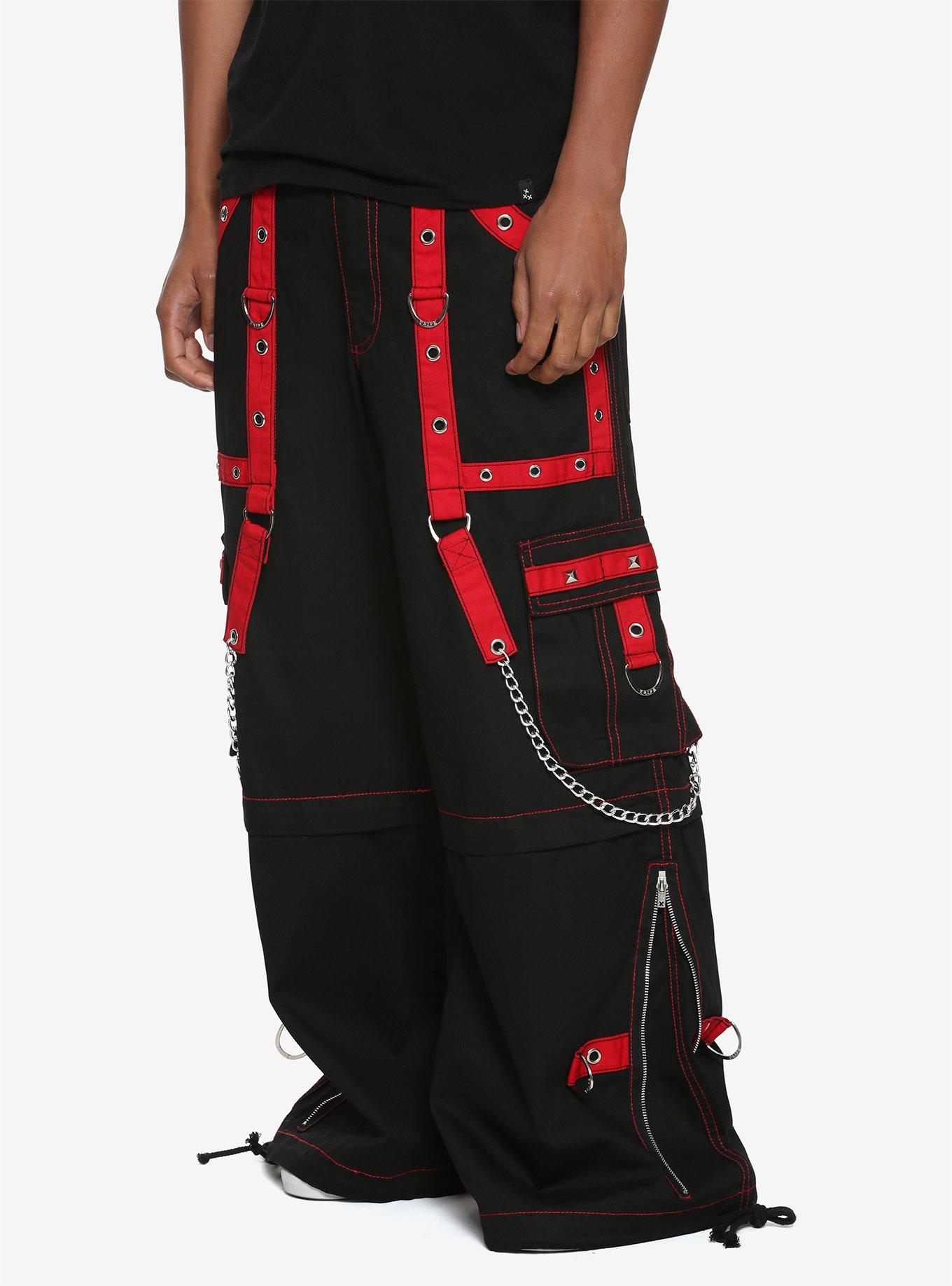 Tripp Black & Red Chain Zip-Off Pants